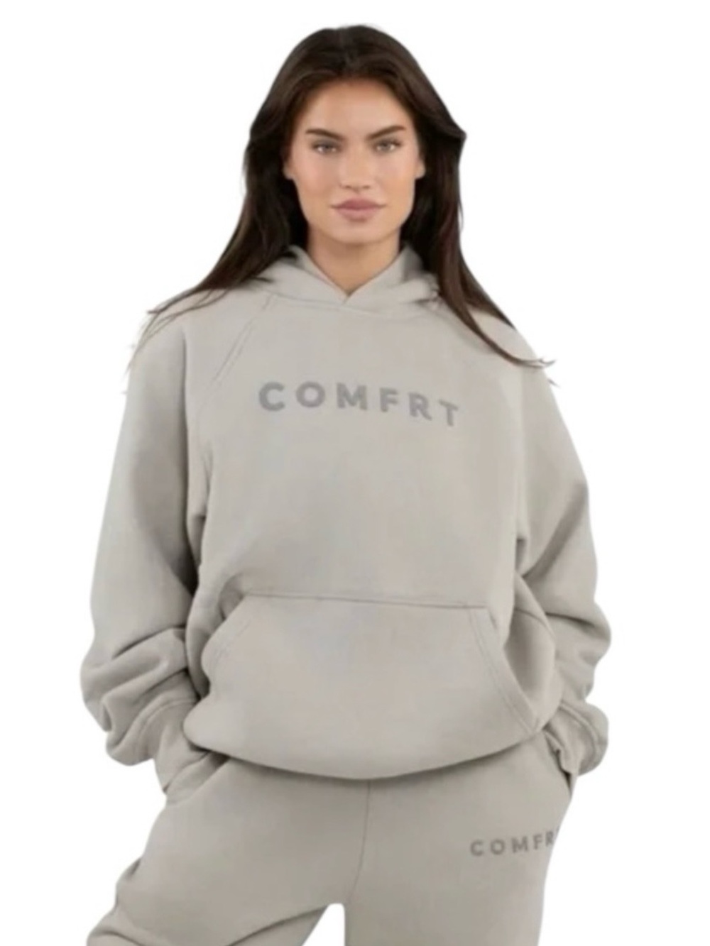 Comfrt Tranquil Heavyweight Fleece Hoodie in Cement Unisex ,XL
